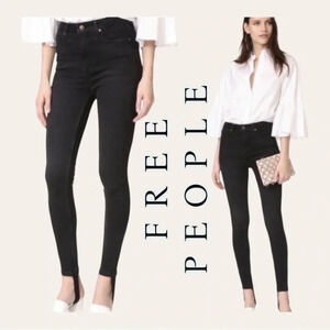 0496W.‎ Free PEOPLE HIGH RISE STIRRUP SKINNY JEANS BLACK WOMEN’S SIZE 27